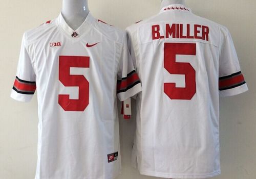 Buckeyes #5 Braxton Miller White Stitched Youth NCAA Jersey - Click Image to Close